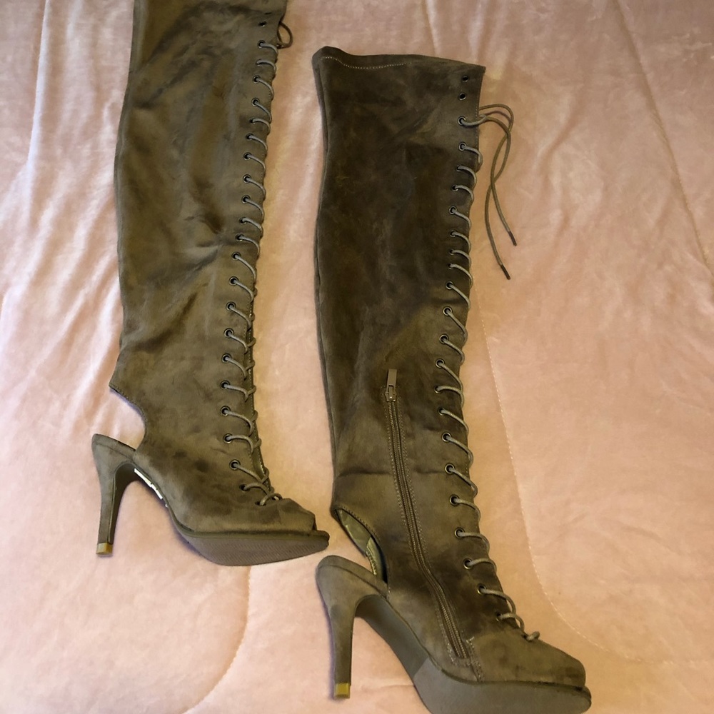 High knee heels